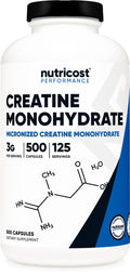 Nutricost Micronized Creatine Monohydrate 3,000mg 500 Capsules, 125 Servings, 750mg of Creatine Monohydrate Per Capsule Nutricost Au supplements