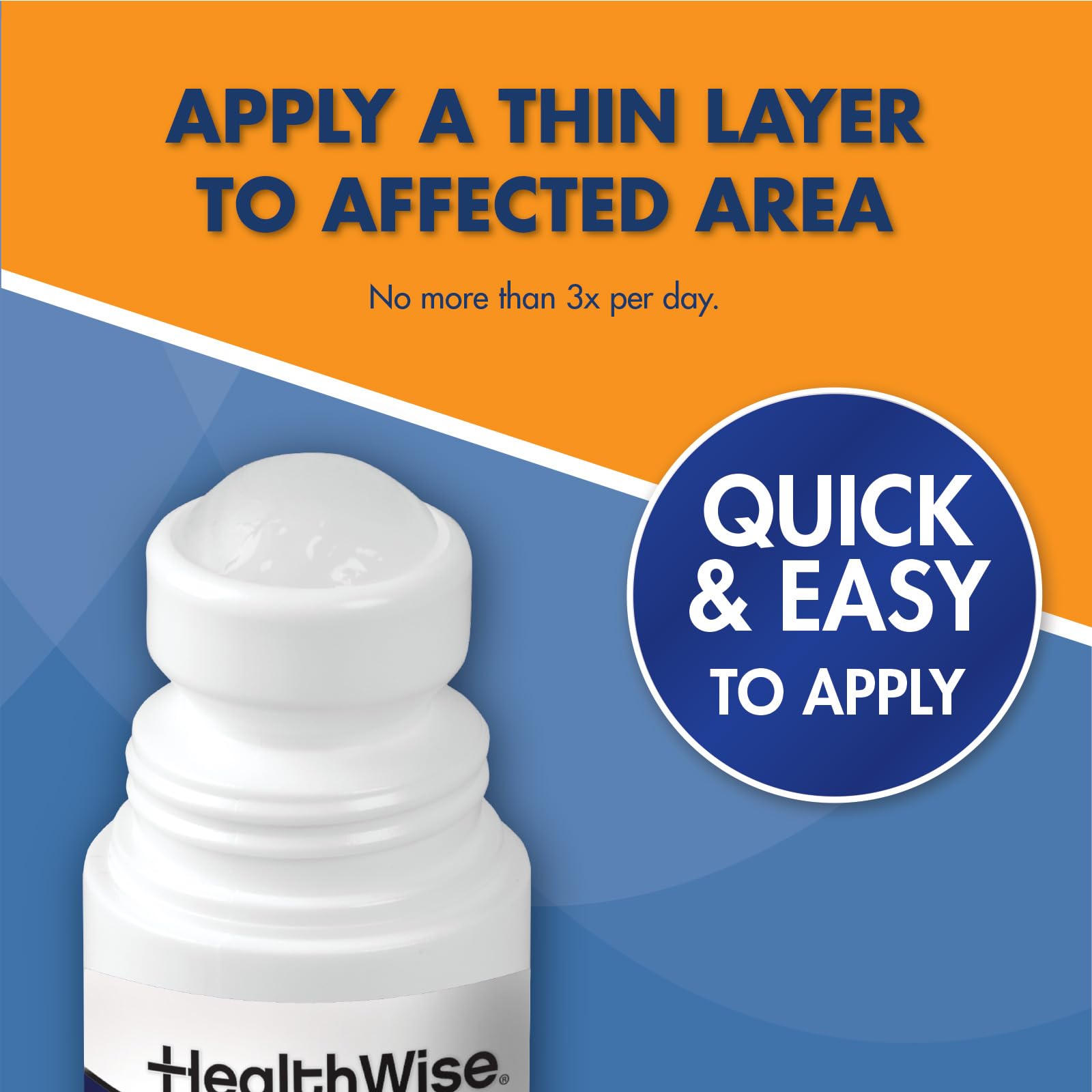 HealthWise 2X Medicated Roll-On | 10% Menthol + 20% Methyl Salicylate | Pain Relief Cream | 3 oz. 88.5 mL | Quick-Dry Formula | Immediate Penetrating Action | Topical Analgesic HealthWise Au supplements