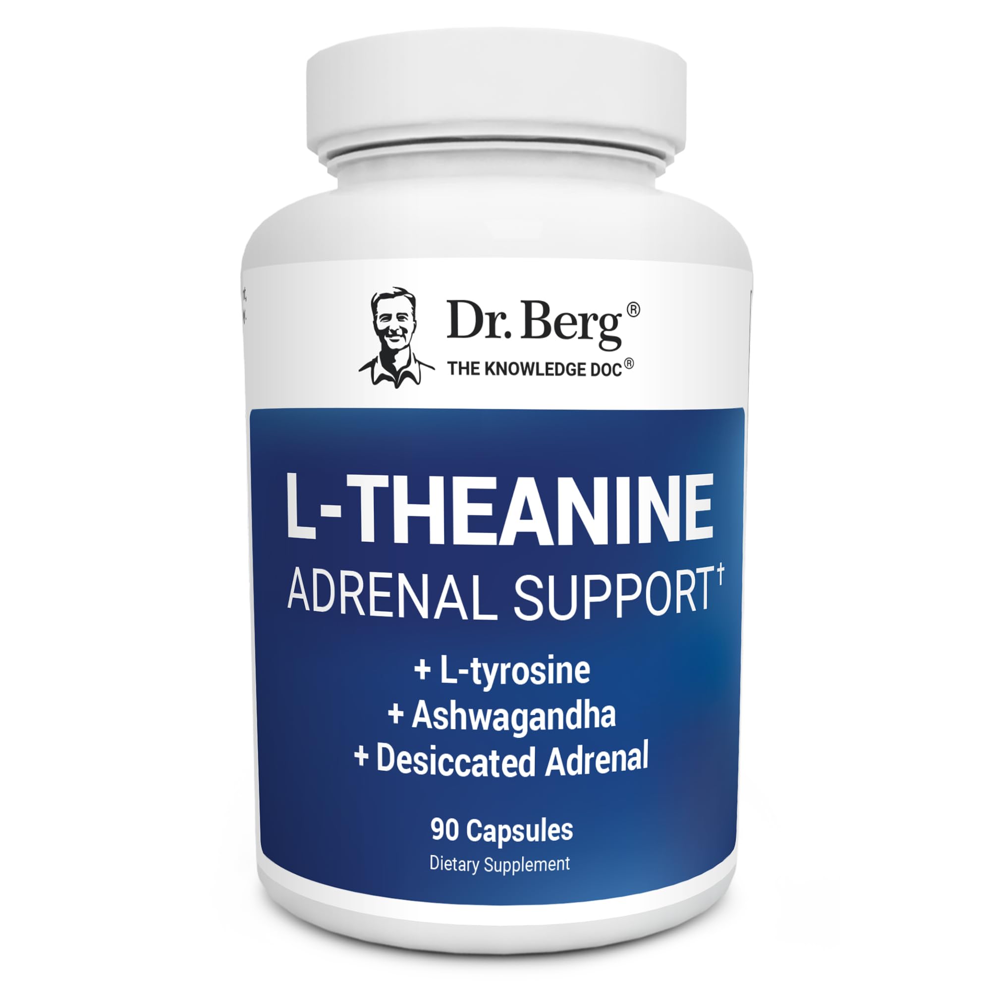 Dr. Berg L-Theanine 200mg - Includes Zinc, Copper, L-Tyrosine, & Ashwagandha – L-Theanine Supplement Adrenal Support - for Relaxation, Stress Relief, and Mental Clarity* – 90 Gelatin Capsules Dr. Berg Nutritionals Au supplements