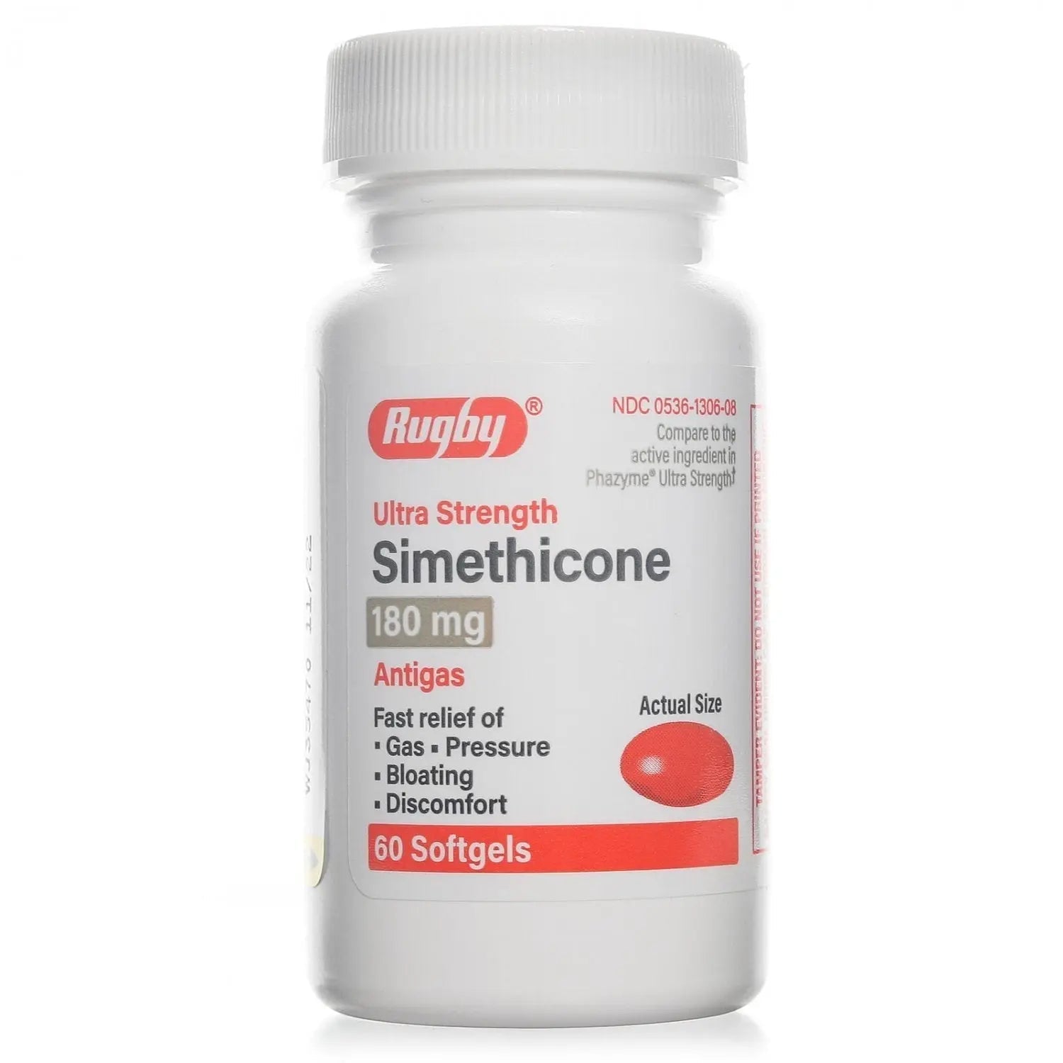 Simethicone 180 MG | Ultra Strength | 60 Count Softgels RUGBY LABORATORIES Au supplements