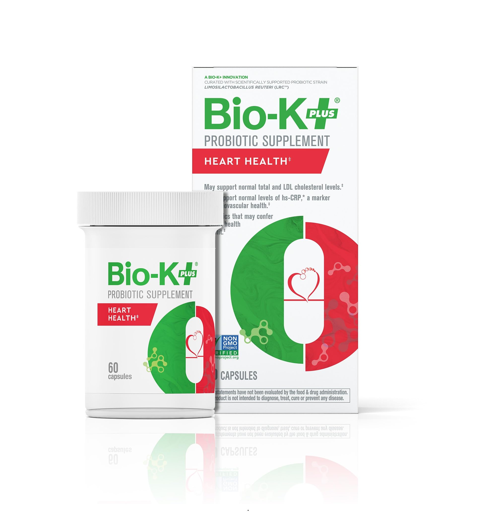 Bio-K+ Probiotics for Heart Health with Limosilactobacillus reuteri LRC – Heart Health Probiotic for Cholesterol & Cardiovascular Support, 5 Billion CFU, Vegan, Shelf-Stable – 60 Capsules Bio-K Plus Au supplements