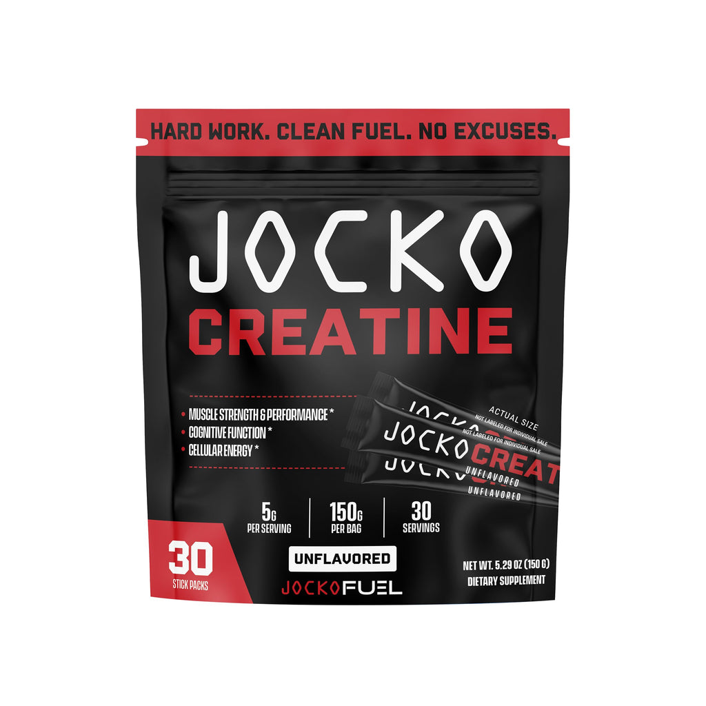 Jocko Fuel Creatine Monohydrate Stick Packs - Pure Micronized Travel Size Powders for Men & Women, Supports Muscle Growth, Strength, Recovery & Cognition,
