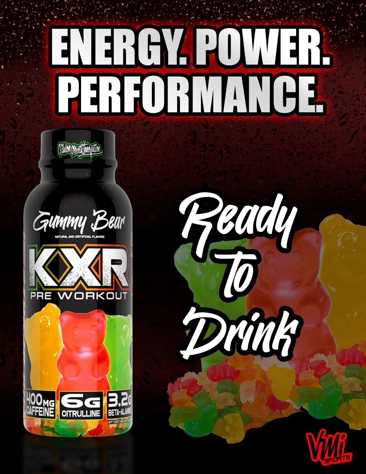 VMI Sports KXR High Stimulant Pre-Workout Energy Ready to Drink 400mg Caffeine VMI Sports Au supplements