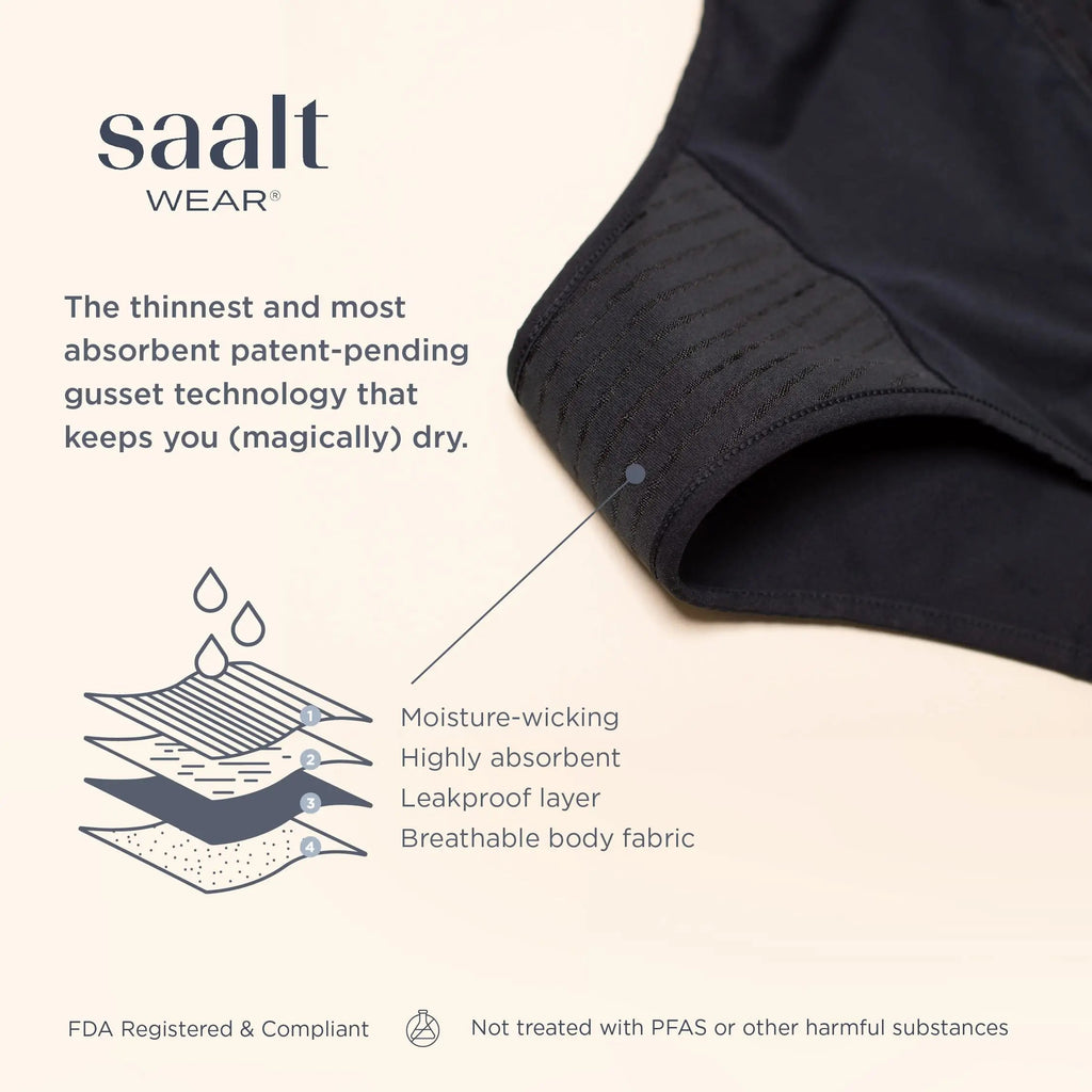 saalt Reusable Period Underwear - Comfortable, Thin, and Keeps You Dry from All Leaks saalt Au supplements