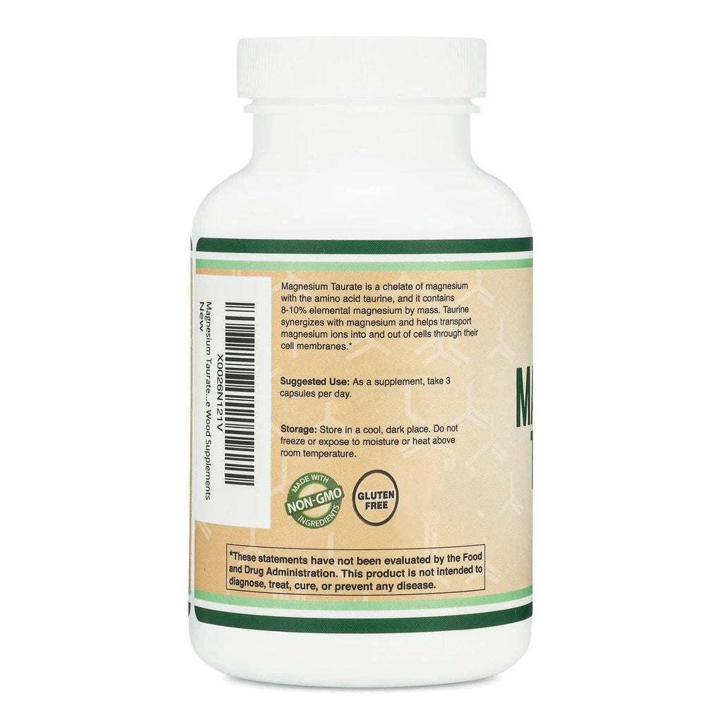 Magnesium Taurate Supplement for Cardiovascular Health to Boost Magnesium Levels (1,500mg per Serving, 210 Vegan Capsules) Non-GMO, Gluten Free