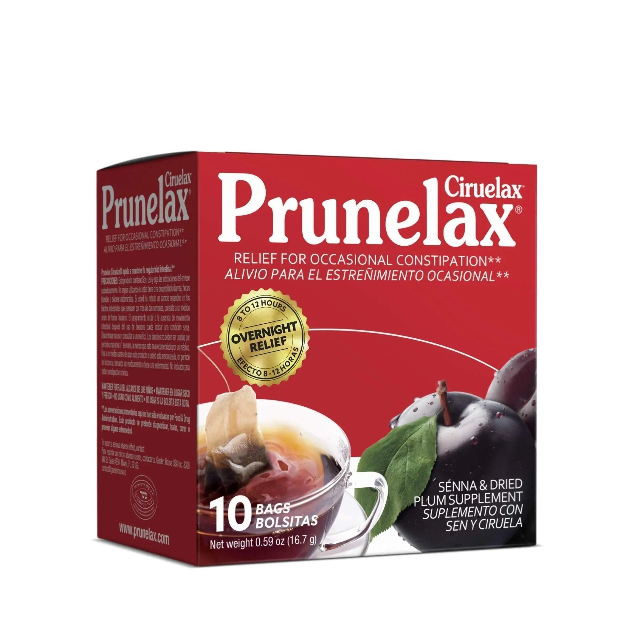 Prunelax Ciruelax Natural Laxative Regular for Occasional Constipation,Tea Bags, Prunes Prunelax Au supplements