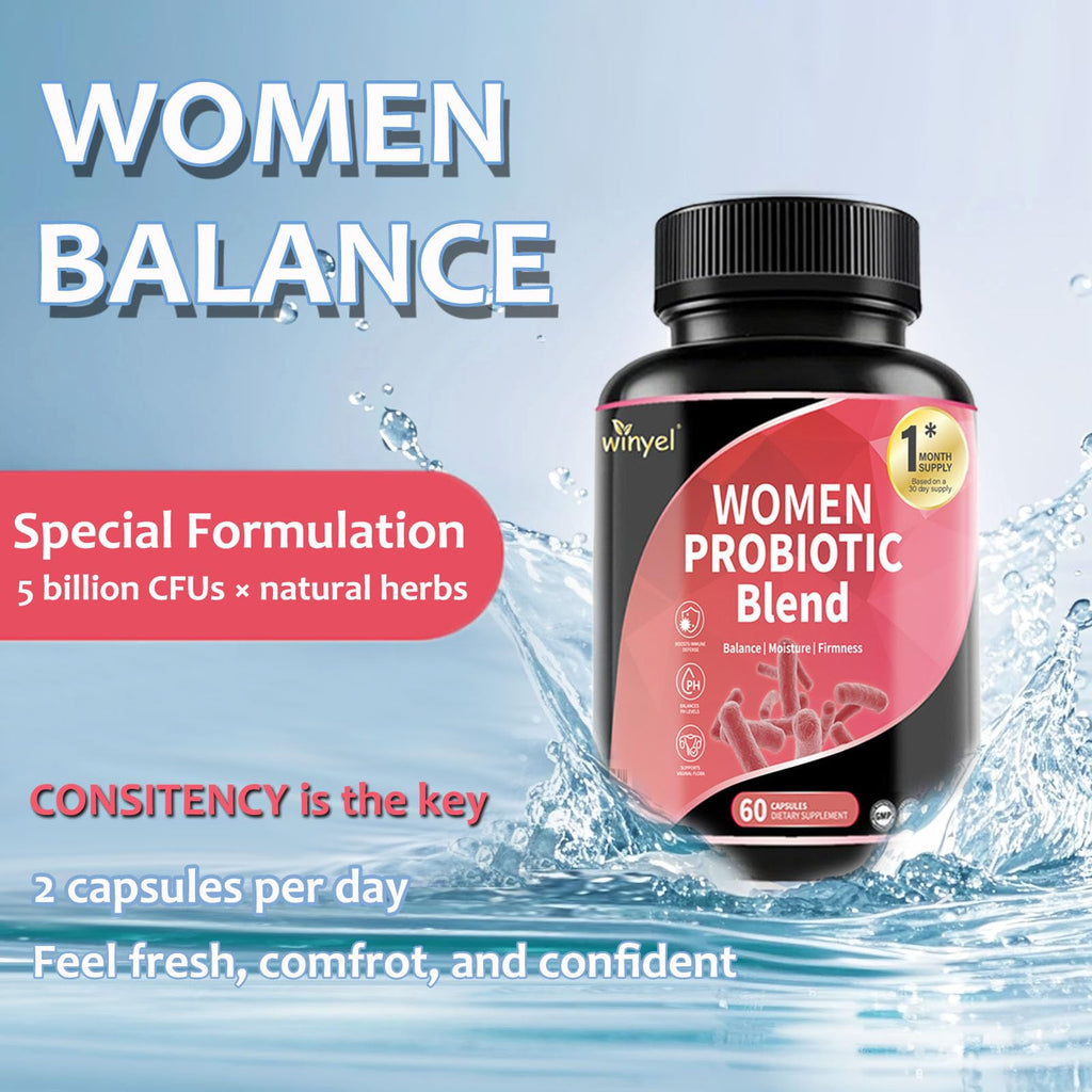 WINYEL Vaginal Probiotics for Women with Prebiotics & Herbal Blend – pH Balance & Feminine Health Support – Multi-Strain Lactobacillus for Vaginal Flora,