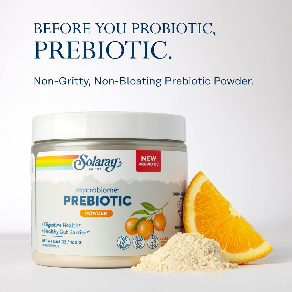SOLARAY Mycrobiome Prebiotic Powder, Prebiotics for Women and Men, Digestive Nutritional Supplements for Colon and Gut Health, Easy-to-Mix, Non-Bloating Formula,