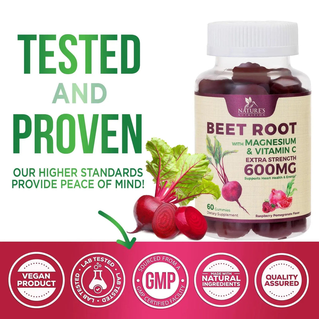 Nature's Nutrition Beet Gummies with Beetroot - Energy & Heart Health Support Nature's Nutrition Au supplements