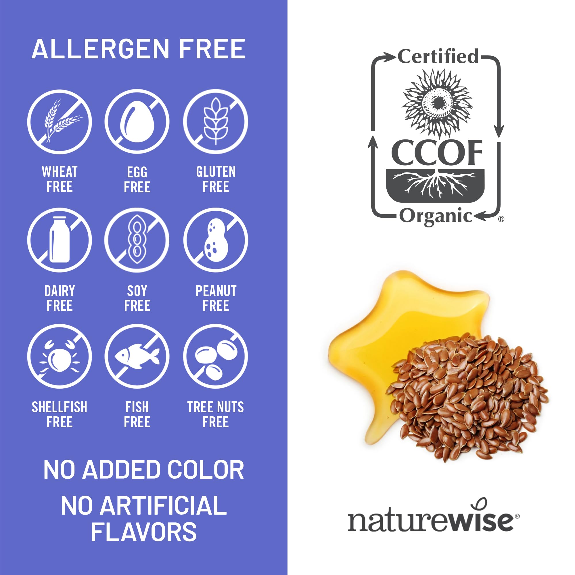 NatureWise Flaxseed Oil 1,242 mg, Fish Free Omega 3 6 9 with 720mg ALA, Dietary Supplement for Heart Health Support - Organic, Cold Pressed,