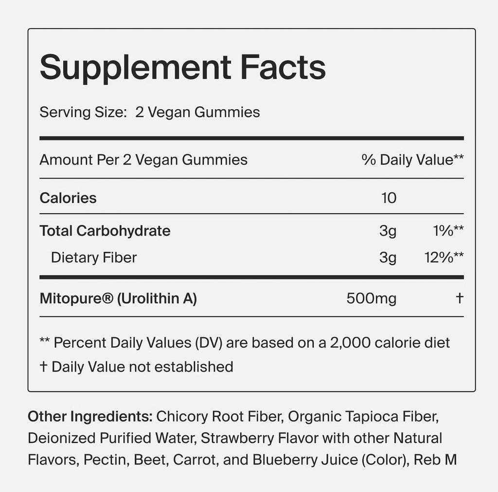 Timeline Mitopure Urolithin A Supplement Gummies - Clinically Proven Support for Healthy Aging Cellular Energy Muscle Strength and Longevity Timeline Au supplements