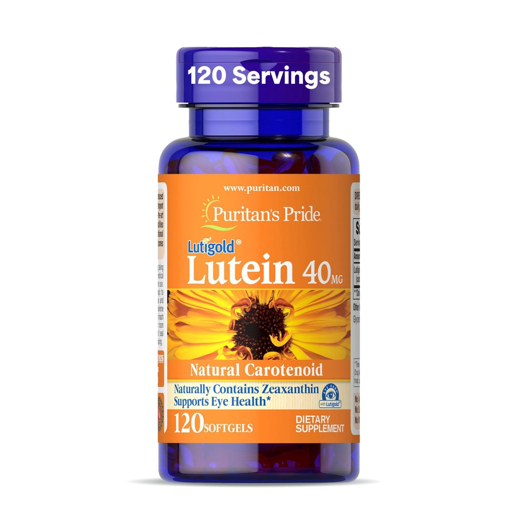 Puritan's Pride Premium Lutigold™ Lutein Carotenoid 40mg with Zeaxanthin for Men and Women, Dietary Supplement for Eye Health Support