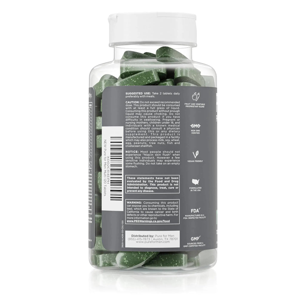 Pure for Men Multivitamin Supplement | Energy, Mood Support, Strong Bones, Antioxidants, Minerals | Vitamins A, B, C, D, Magnesium, Calcium | Pure for Men Au supplements