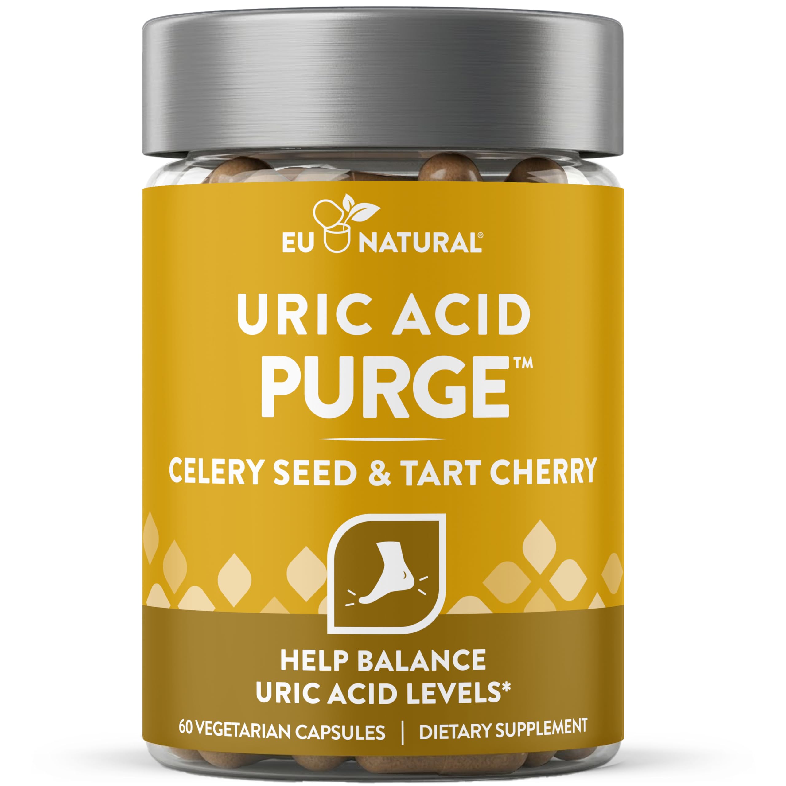 Eu Natural Purge Uric Acid Flush - Eat & Drink What You Want - Uric Acid Support for Joints & Mobility with Celery Seed