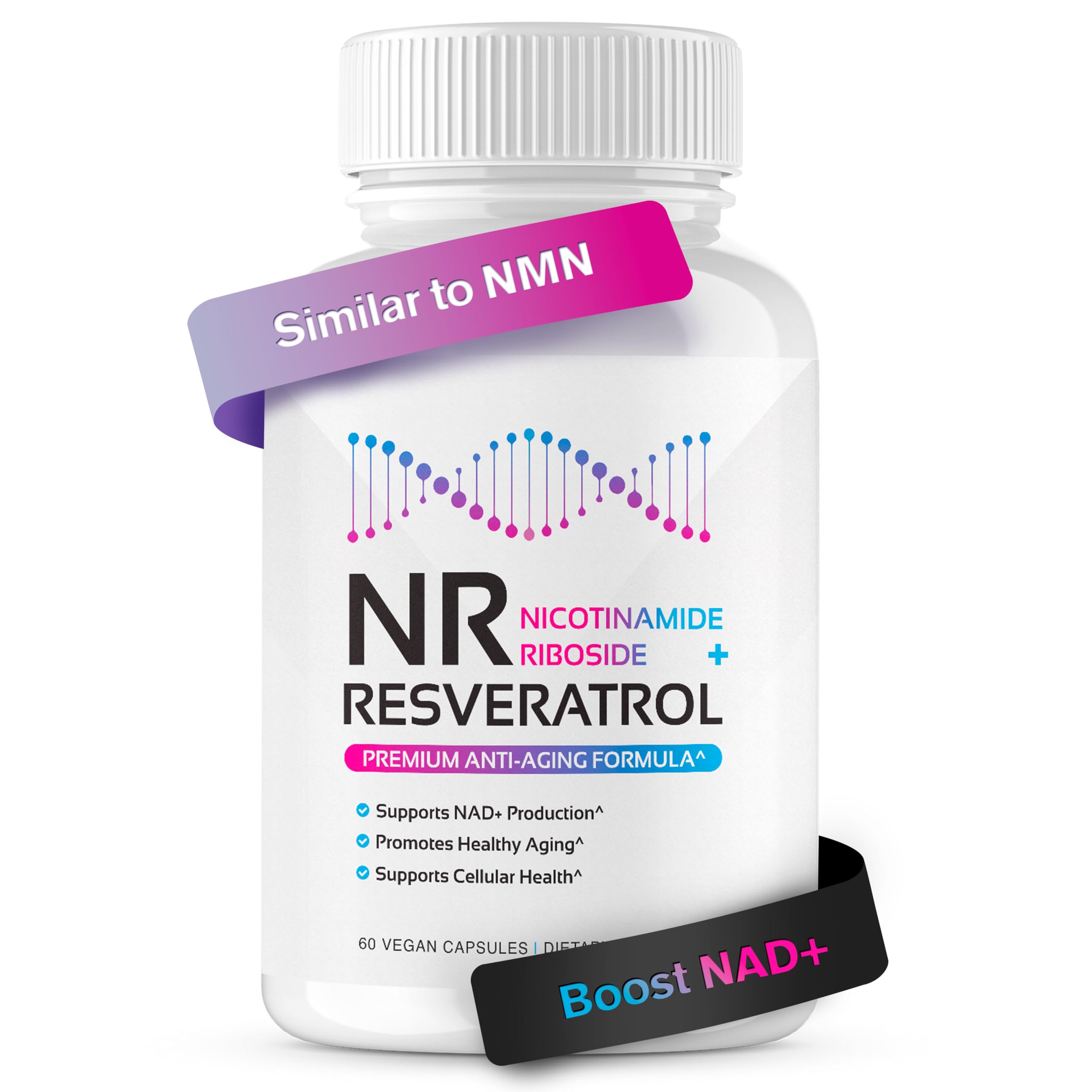 NR + Resveratrol Supplement - Increase NAD, DNA & Cellular Health, Longevity, Vitality. 5-in-1 Anti Aging Formula w/ Nicotinamide Riboside, Trans Resveratrol, Vitamin C, Grape Seed, Pine Bark CogniTune Au supplements