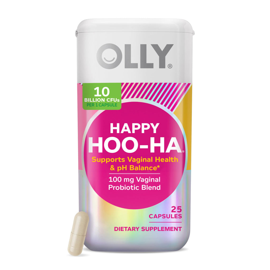 OLLY Happy Hoo-Ha Capsules, Probiotic for Women, Vaginal Health and pH Balance, 10 Billion CFU, Gluten Free - 25 Count OLLY Au supplements