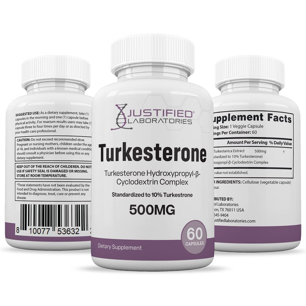 Justified Laboratories (5 Pack Turkesterone 500mg 10% Standardized Naturally Increase Justified Laboratories Au supplements