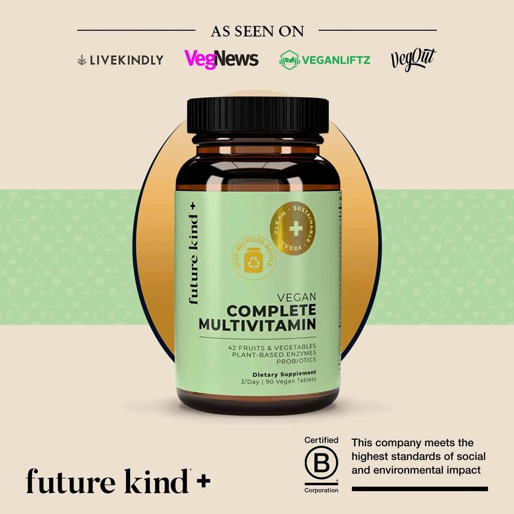 Future Kind Multivitamin Bundle - Vegan Complete Multivitamin and Vegan Essential Multivitamin - Vegan Vitamin B12, Omega 3, and Vitamin D3 - Complete Multivitamin, 42 Vitamins in 1 for Men and Women Future Kind Au supplements