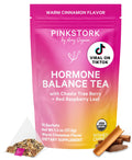 Pink Stork Hormone Balance Tea for Women – Red Raspberry Leaf & Chasteberry (Vitex) – Organic Herbal Tea for PMS, Menstrual Cycle & Perimenopause Support – Caffeine-Free Cinnamon Blend – 30 Cups Pink Stork Au supplements