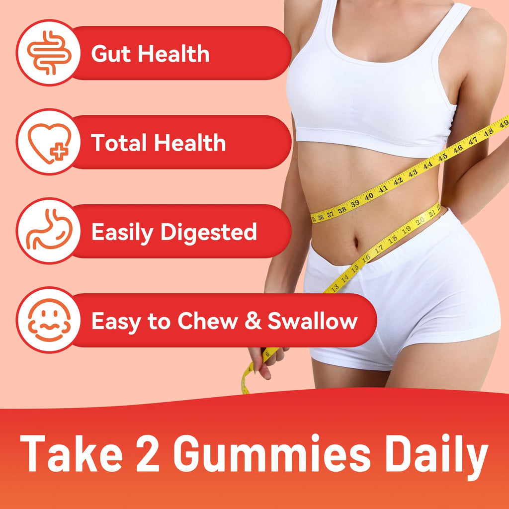 SmildeHeal Fiber Gummies, Dietary Fiber, for Women and Men, Gut Health Support, Non-GMOs, Non-Gluten, Vegan, Mixed Berry and Strawberry Flavor, 60 Count Gummies