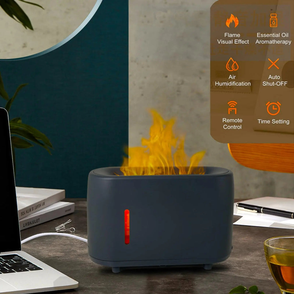 Flame Diffuser Humidifier 240ML for Essential Oils, Smart Timing with 7 Changeable Colors, Dual Mist AOSUMWITHU Au supplements