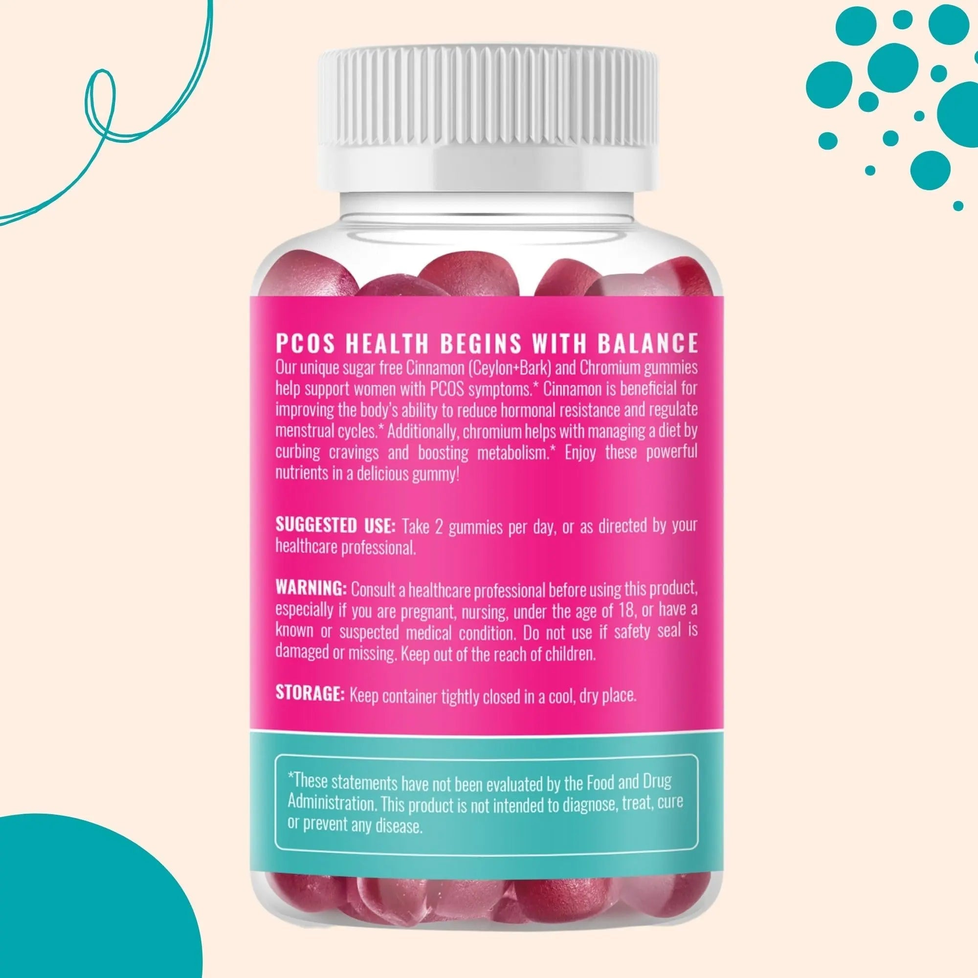 PCOS Herbal Gummies: Manage Cravings and Hormonal Balance; Cinnamon Complex PCOS Herbal Tea Au supplements