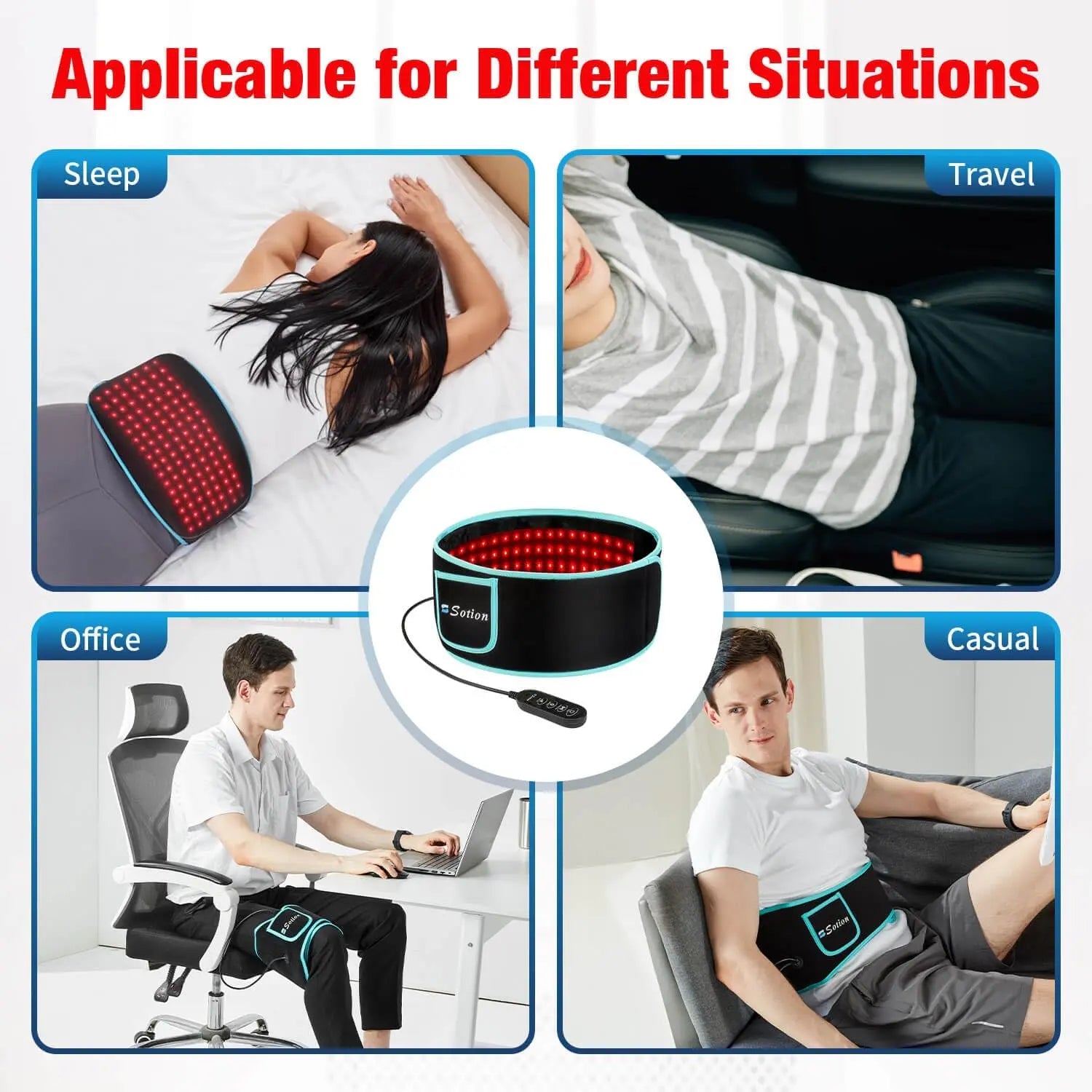Sotion Red Light Therapy Belt with Massage-Red Light Therapy for Body&Near Infrared Light Therapy comrelax Au supplements