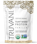 Truvani Organic Plant Based Protein Powder | Vanilla | 20g Pea Protein | 18 Servings | Vegan & Keto | Gluten & Dairy Free | Low Carb | No Added Sugar