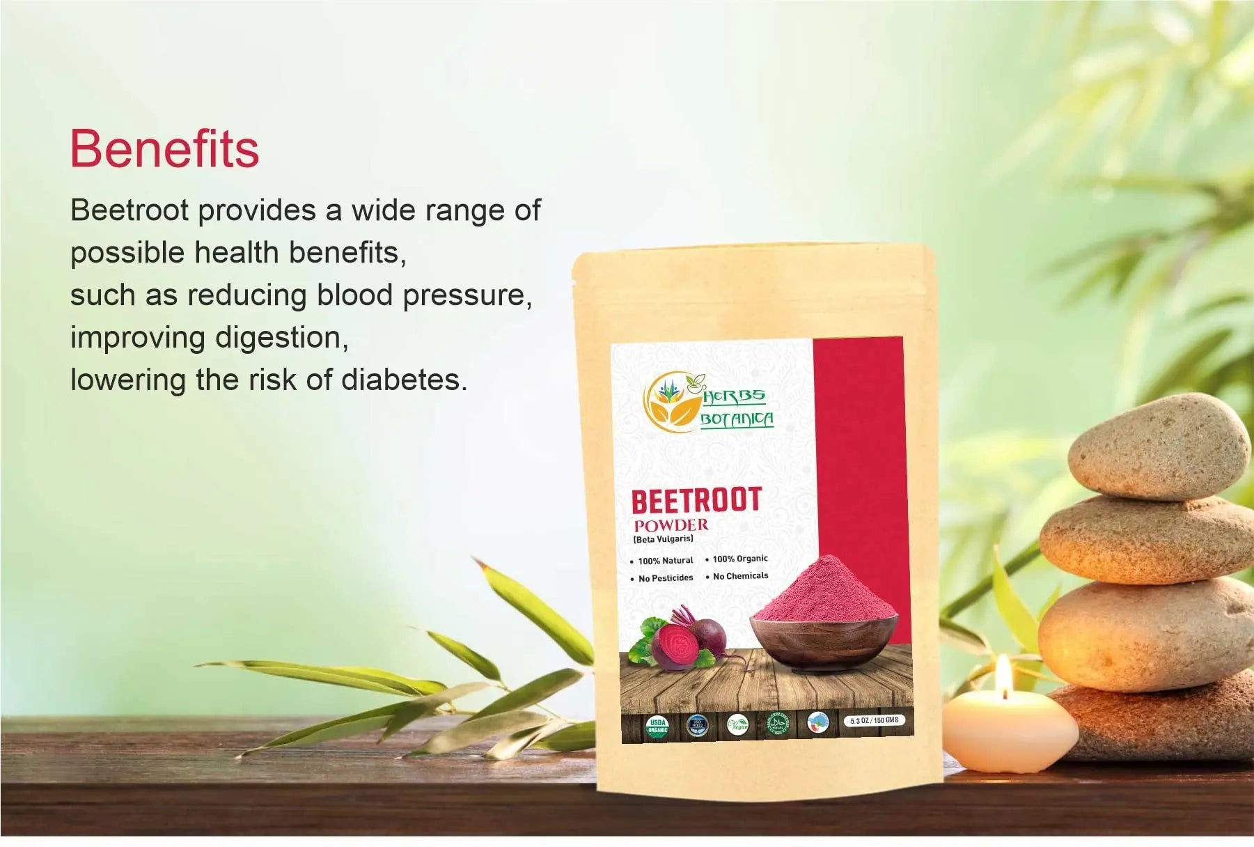 Herbs Botanica Beetroot Powder Organic for Baking and Smoothies | Nitric Oxide Suppement Herbs Botanica Au supplements