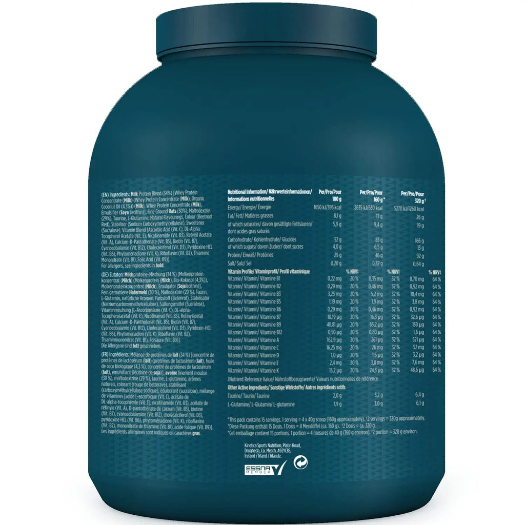 Kinetica OatGain Weight Gainer 600+ Calories & 47g Protein per Serving, 2.4 kg Kinetica Au supplements