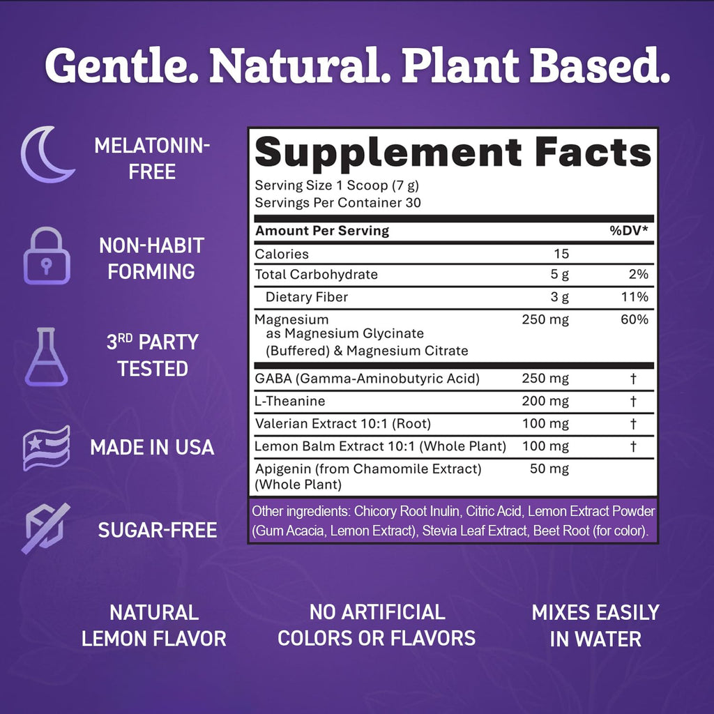 Magnesium Glycinate Powder for Sleep - Magnesium Sleep Aid Without Melatonin - Natural Sleep Drink Mix with GABA, L-Theanine, Apigenin, Valerian & Lemon Balm Dr. Matthew Au supplements