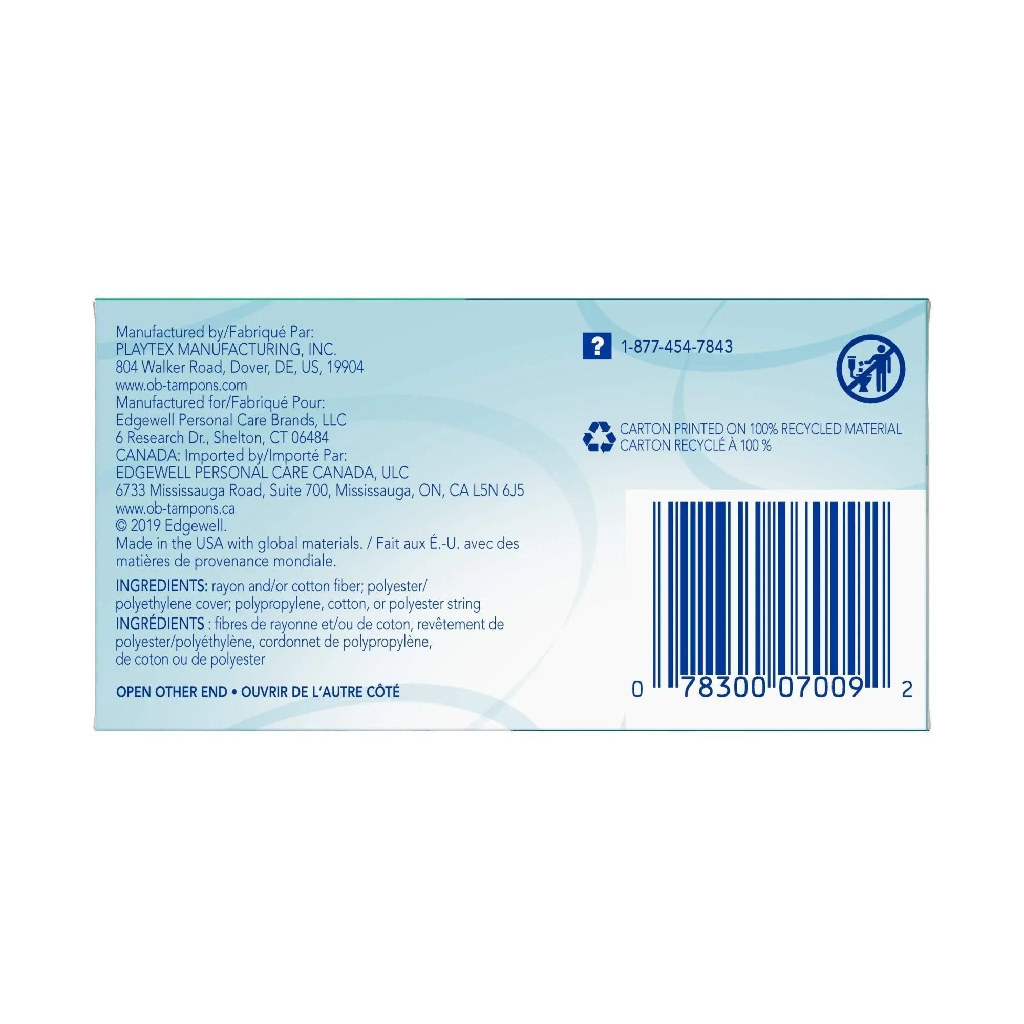 o.b. Tampons | Non-Applicator Tampon, Unscented | Super Tampon, 40ct o.b. Au supplements