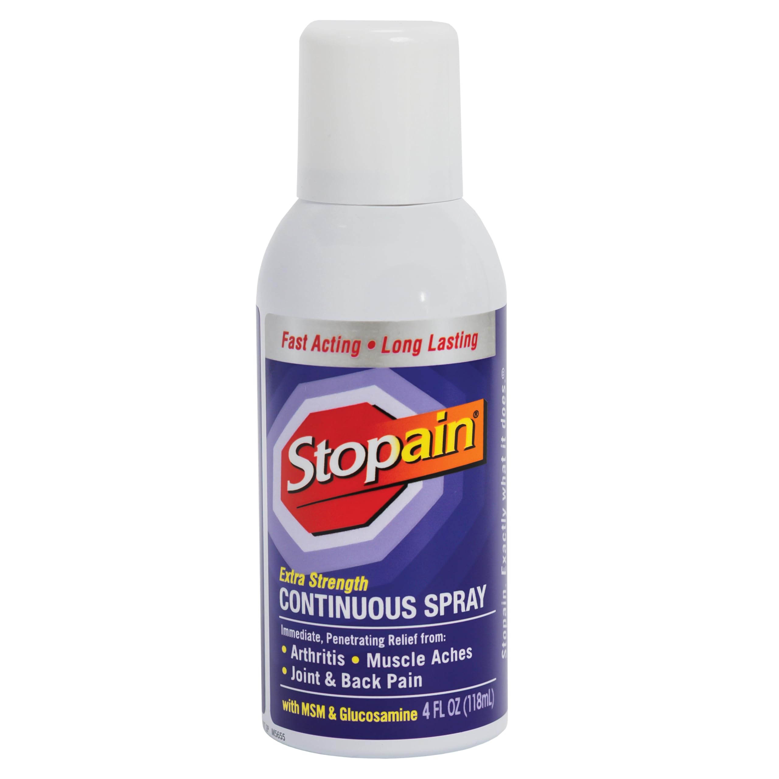 Stopain Pain Relief Spray 4oz, USA Made, Max Strength Fast Acting with Menthol, MSM, Glucosamine for Lower Back, Arthritis, Knee, Neck, Joints, HSA FSA Approved OTC Topical Analgesic Product Stopain Au supplements