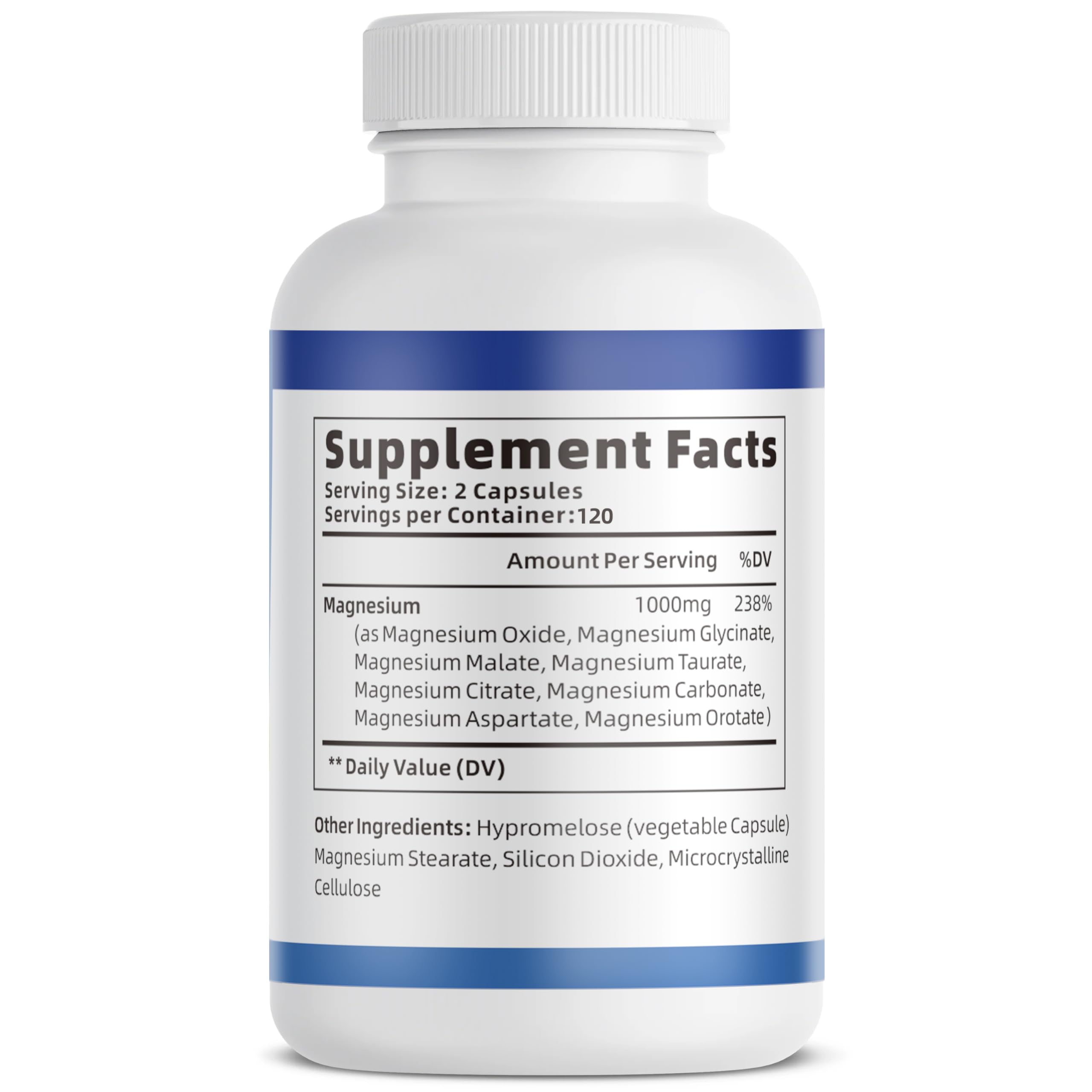 1000mg Magnesium Complex Capsules, 8-in-1 Magnesium Glycinate, Citrate, Malate, Taurate, Oxide, Carbonate, Aspartate, Orotate - 240 Capsules VivoNu Au supplements