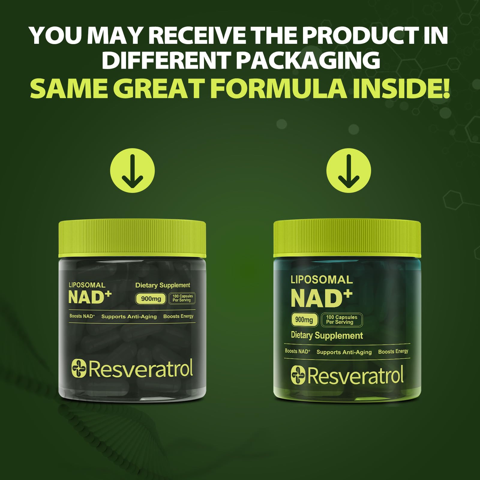 BOSNETHUINH NAD+ Supplement, NAD Nicotinamide Riboside Resveratrol, Liposomal NAD - NMNH Supplement Alternative for Anti-Aging, Mental Clarity & Cellular Energy 100 Capsules BOSNETHUINH Au supplements