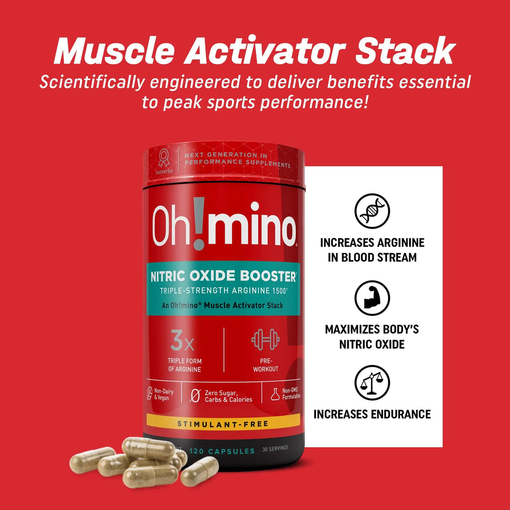 Oh!mino Nitric Oxide Supplement Activator Booster, Triple Strength L-Arginine for Energy Oh!mino Au supplements