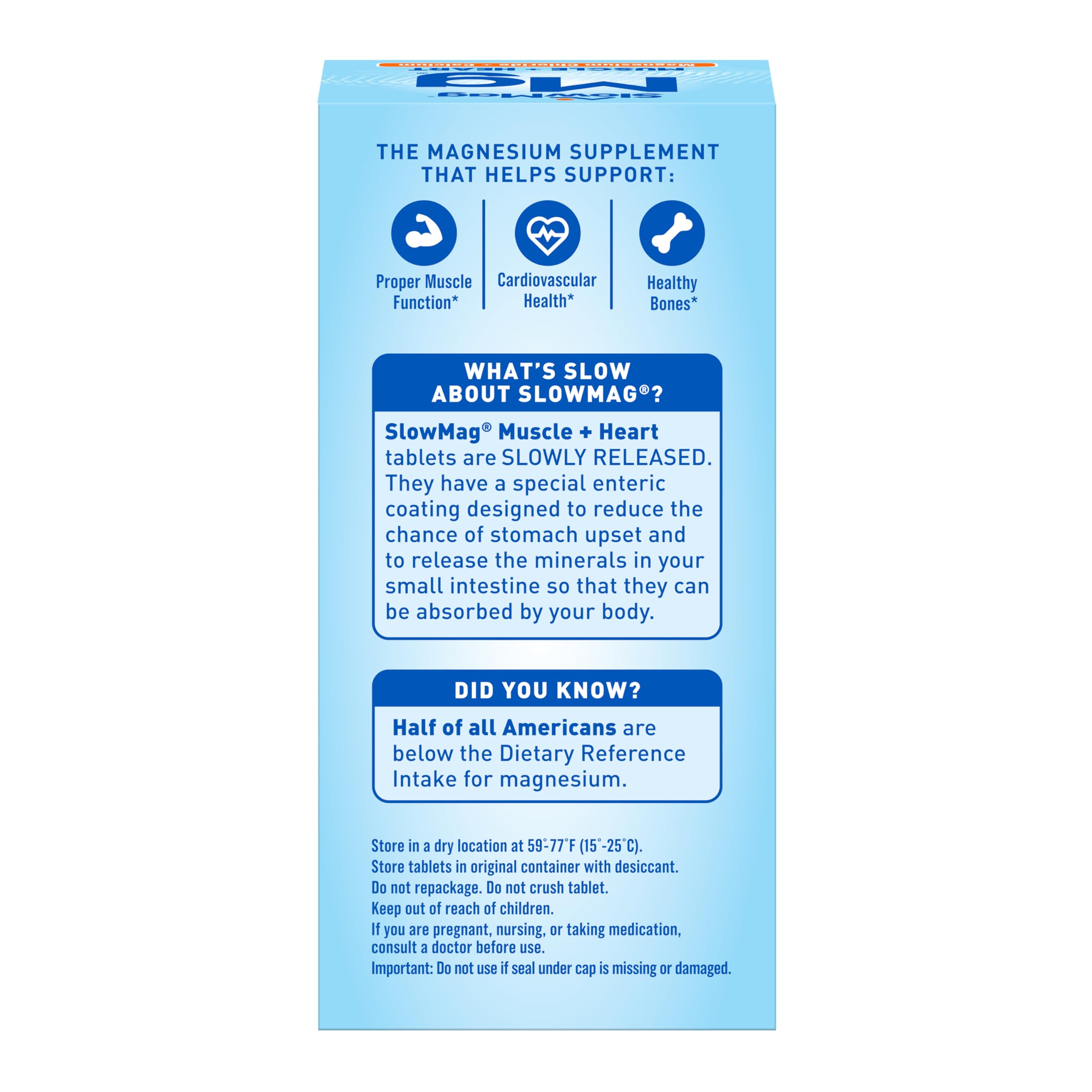 SlowMag Muscle & Heart Magnesium Chloride Supplement with Calcium, 120 Count, Supports Muscle Relaxation, Heart, Nerve & Bone Health, High Absorption Slow-Mag Au supplements