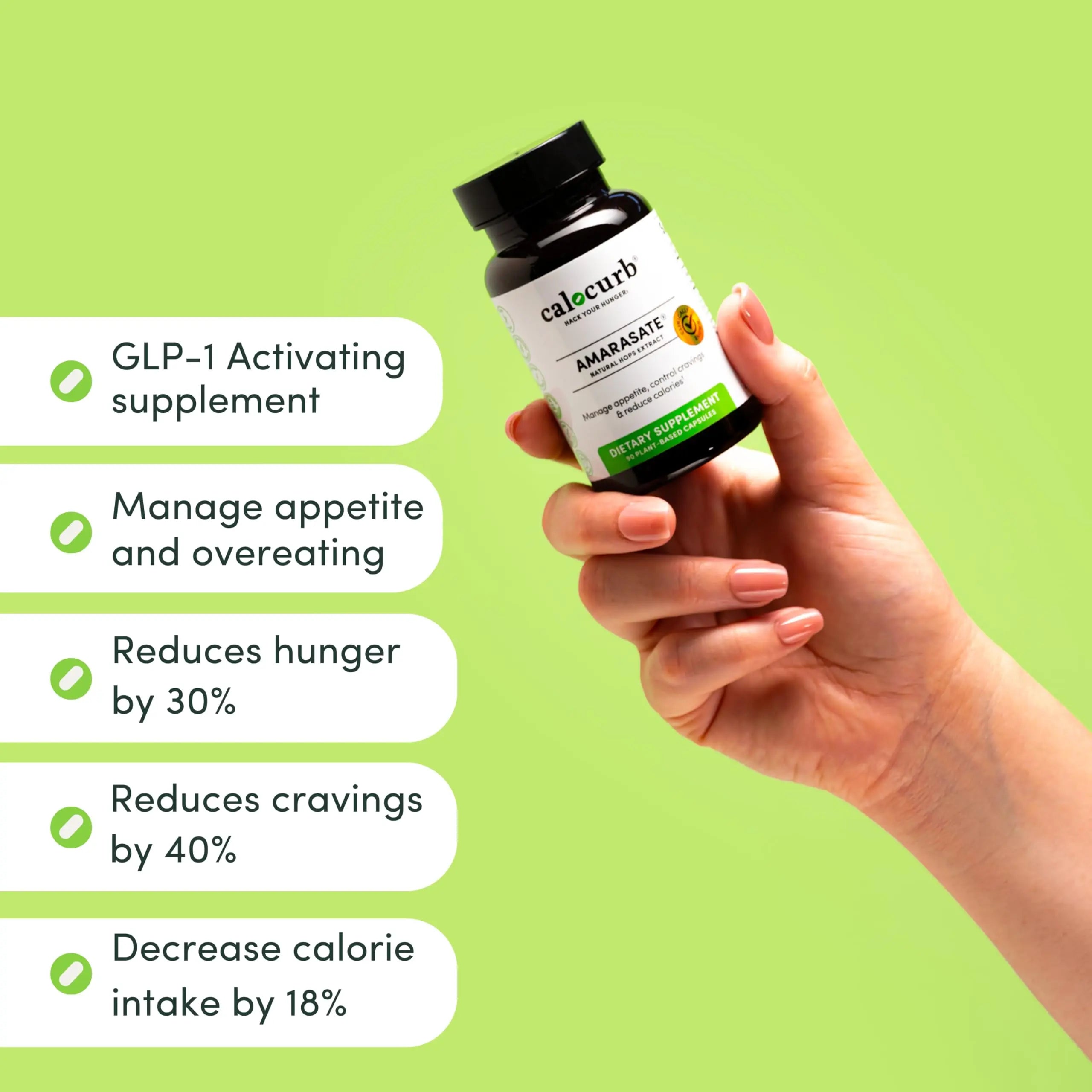 Calocurb Calorie Control Supplement, Natural GLP-1 Activator, 90 Count (1 Month Average Calocurb Au supplements