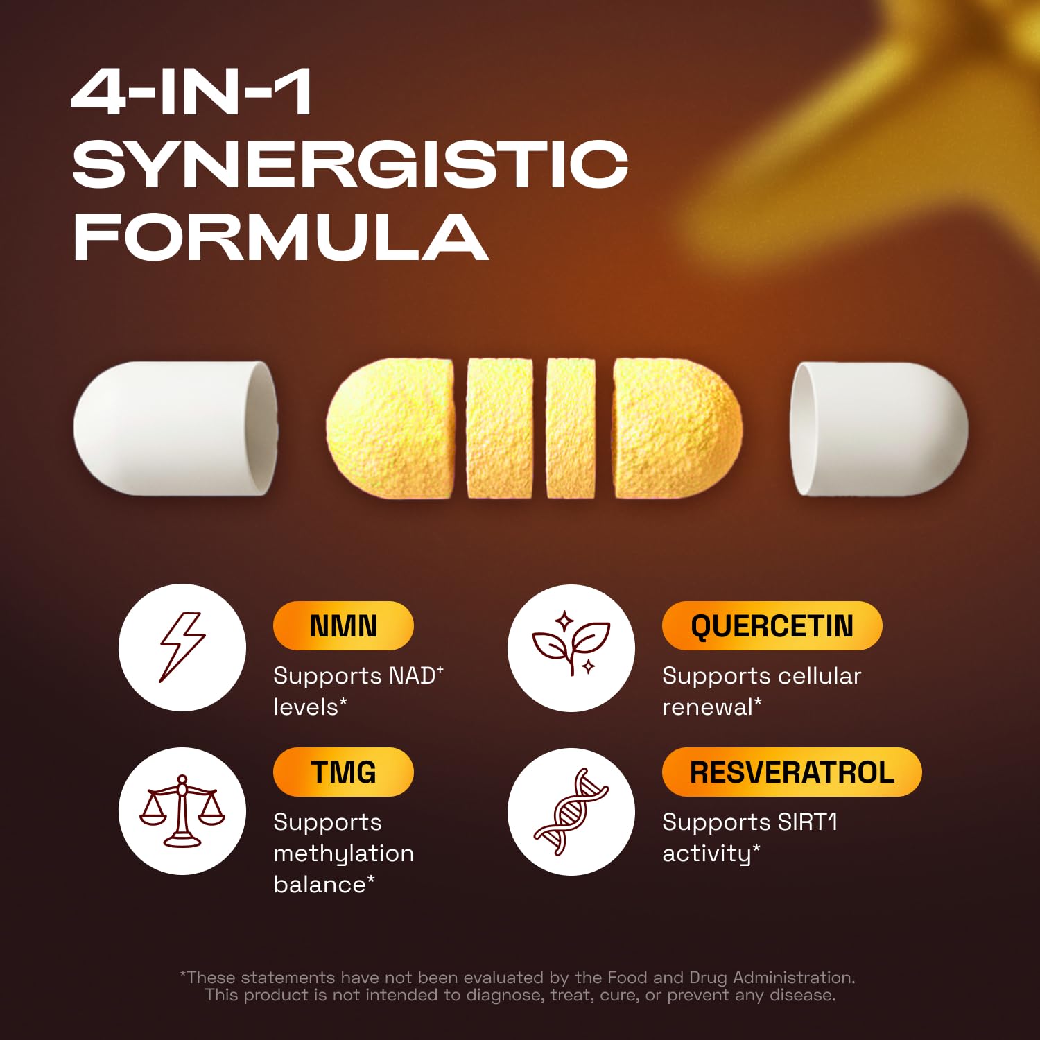 Cata-Kor NMN Supplement – 4-in-1 NAD Supplement with Quercetin | TMG | Resveratrol – NMNH Alternative – Supports Cellular Energy & NAD+ Levels – 60 Capsules – Third-Party Tested (1 Pack) Cata-Kor Au supplements