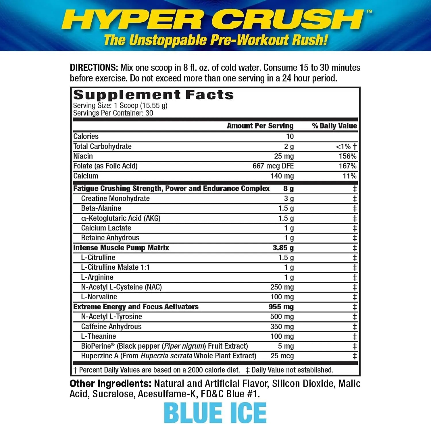 Maximum Human Performance MHP HYPER CRUSH Pre Workout energy drink creatine Maximum Human Performance Au supplements