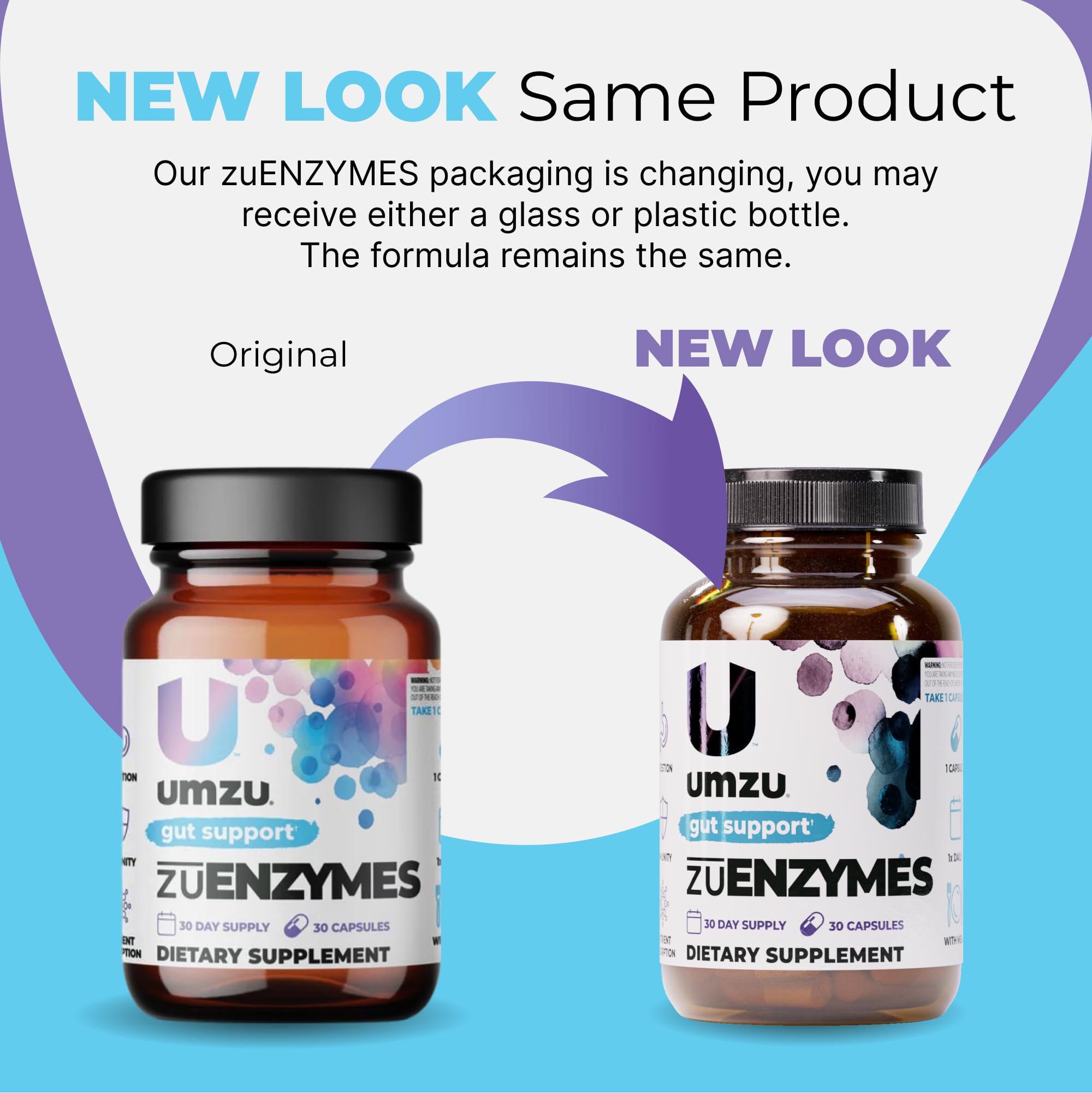UMZU zuEnzymes Digestive Support Supplement, (30 Day Supply) – 21 Enzyme Blend with Lipase Protease & Amylase – Digestive Enzymes for Gut Health & Probiotic Daily