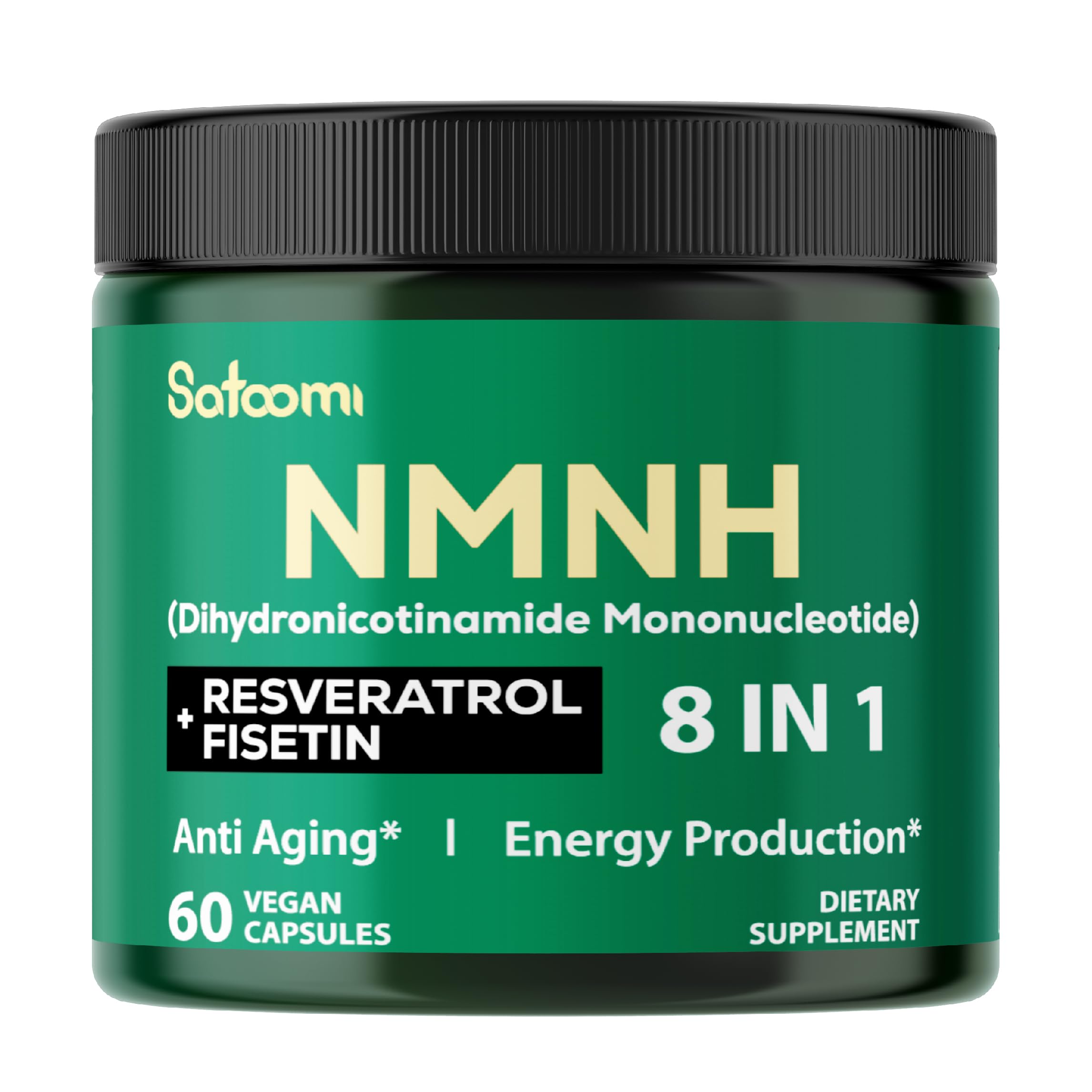 Satoomi 8in1 NMNH - NMN Supplement Alternative - NAD Supplement to Support NAD Levels Added Fisetin, Resveratrol, Quercetin, Turmeric, Berberine, Vitamin D3 & C - 60 Count for 30 Days Satoomi Au supplements