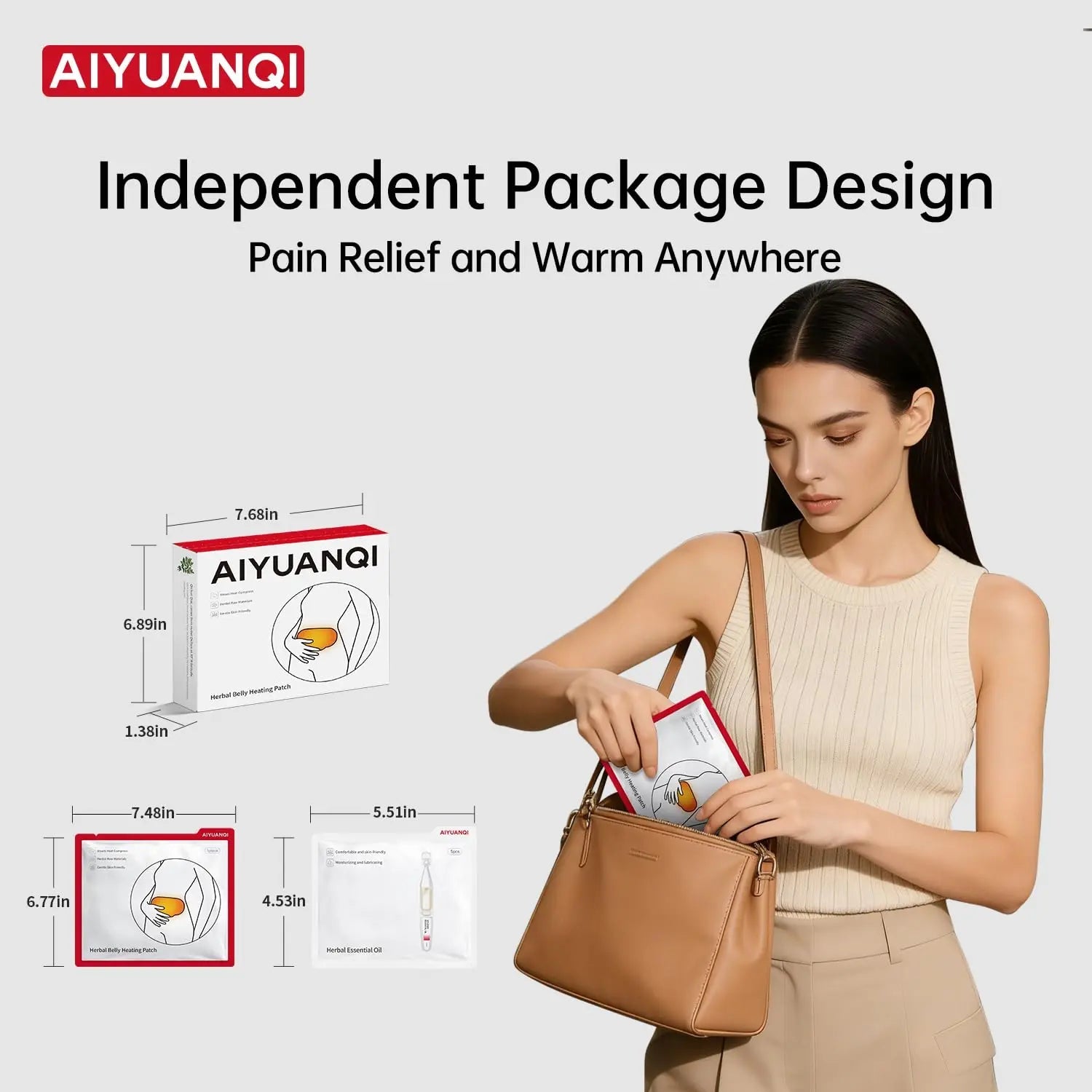AIYUANQI 3PCS Menstrual Cramps Herbal Heating Patches for Pain Relief, Self-Heating Mugwort Patches, Full Abdomen Cover and Skin-friendly Comfortable, Rapid Heating and Keep Warm, Ideal Gift for Women AIYUANQI Au supplements