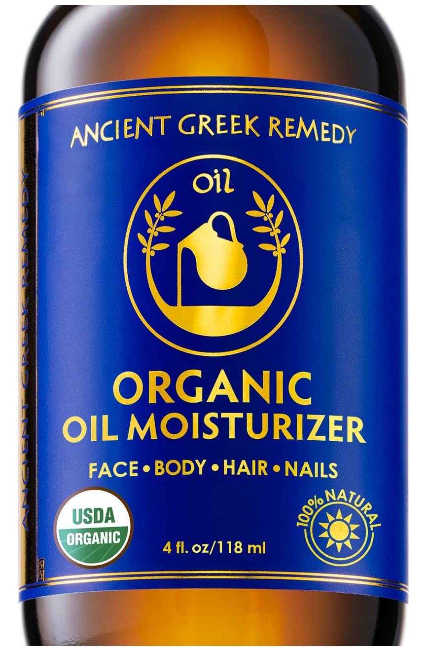 Ancient Greek Remedy Body Oil - Organic After Shower Face Oil & Body Moisturizer for Dry Skin - Almond, Jojoba, Olive, Lavender