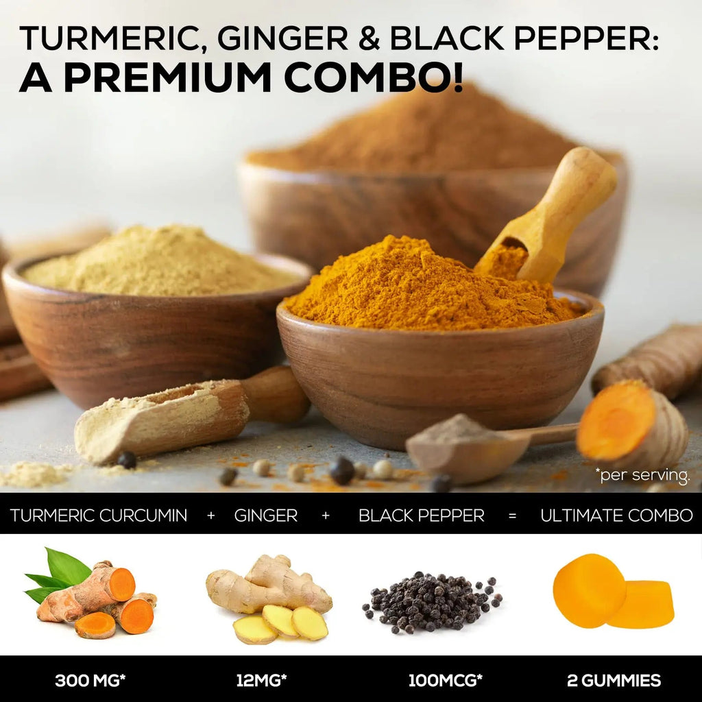 Turmeric Ginger Gummies - Vegan Turmeric Curcumin Gummy with 95% Curcuminoids Nature's Nutrition Au supplements