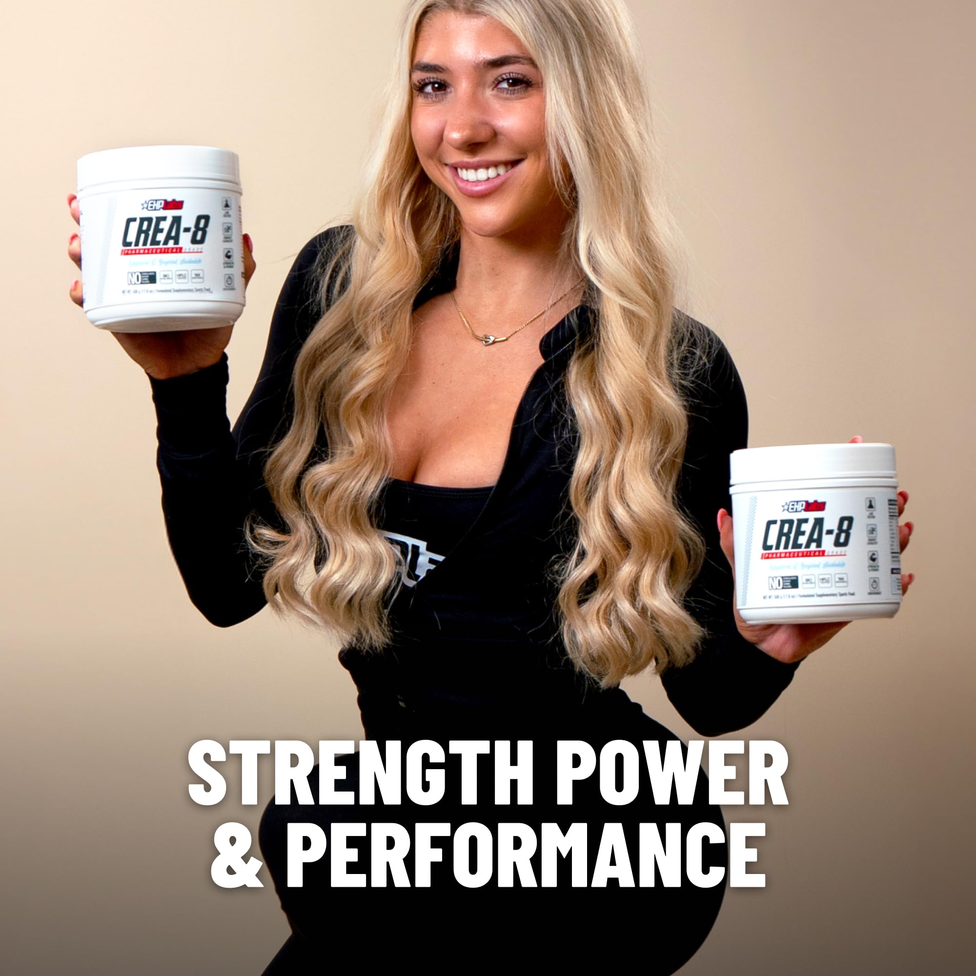 EHP Labs CREA-8 Micronized Creatine Monohydrate Powder - Unflavored Creatine Powder for Muscle Growth, Increased Strength, Enhanced Energy Output