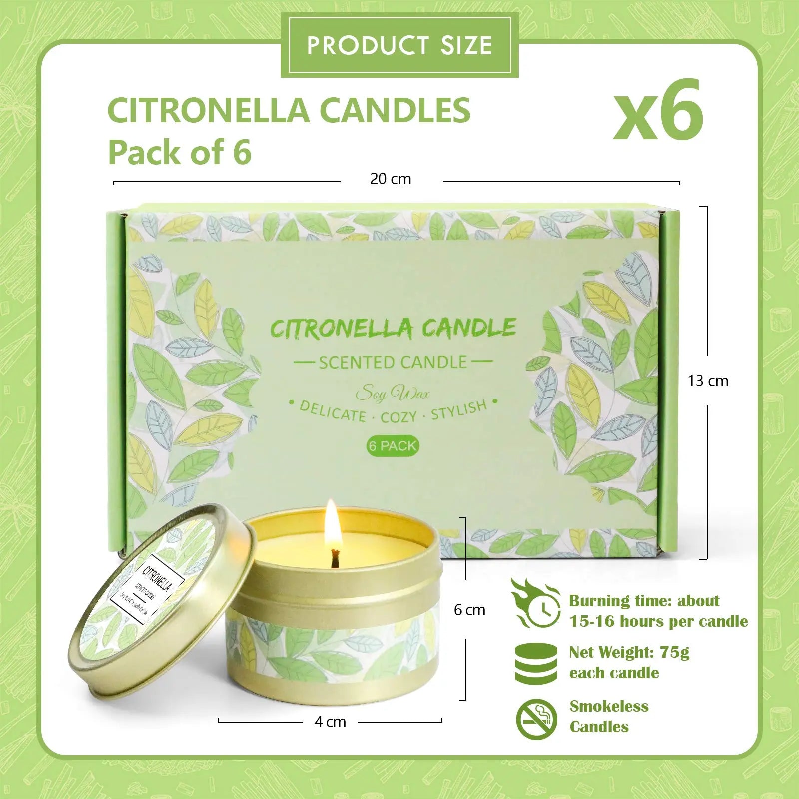 Citronella Candles Outdoor, Scented Candles, Summer Soy Wax Candles, Lemongrass Candles STRN Au supplements