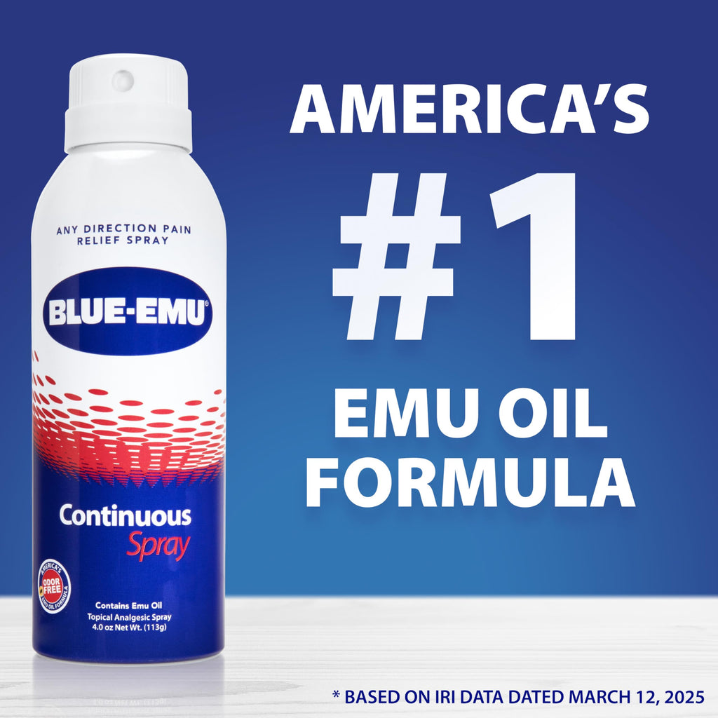 Blue-Emu Continuous Pain Relief Spray for Fast-Acting Joint & Muscle Relief, 4 Oz, 1 Pack BLUE-EMU Au supplements