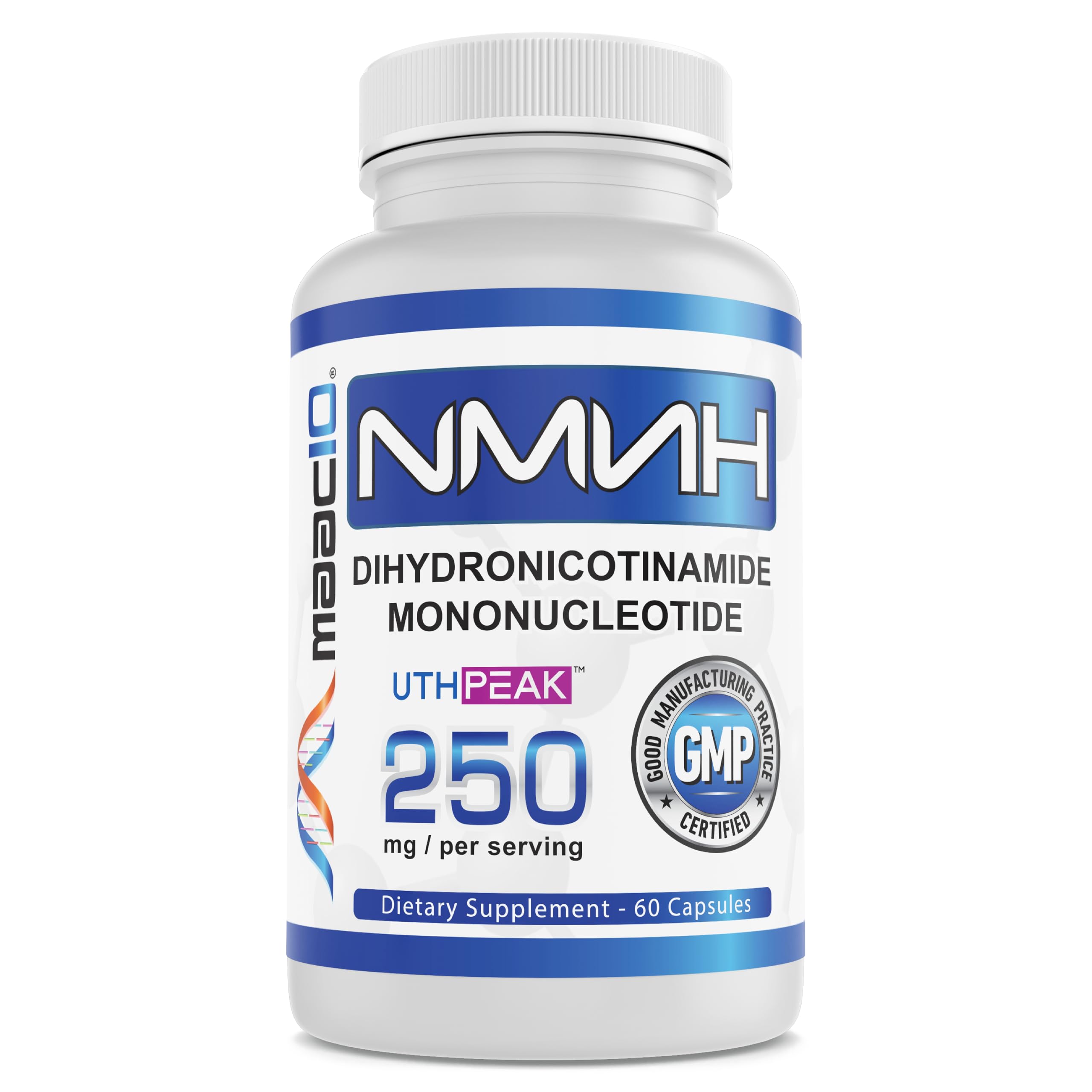 MAAC10 NMNH (NMN Supplement Alternative) 250mg Serving | Uthpeak™ NMNH (Dihydronicotinamide Mononucleotide) for Better Stability | 30-Day Supply. MAAC10 Au supplements