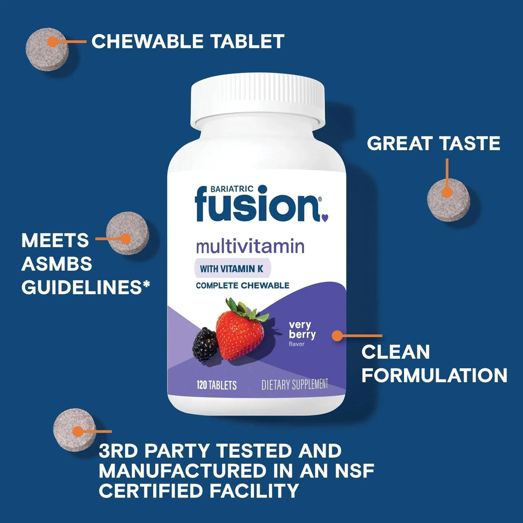 Bariatric Fusion Very Berry Complete Chewable Bariatric Multivitamin with Iron and Vitamin K for Bariatric Surgery Patients Including Bariatric Fusion Au supplements